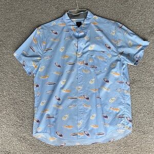 J. Crew Blue Shirt with Boat Print